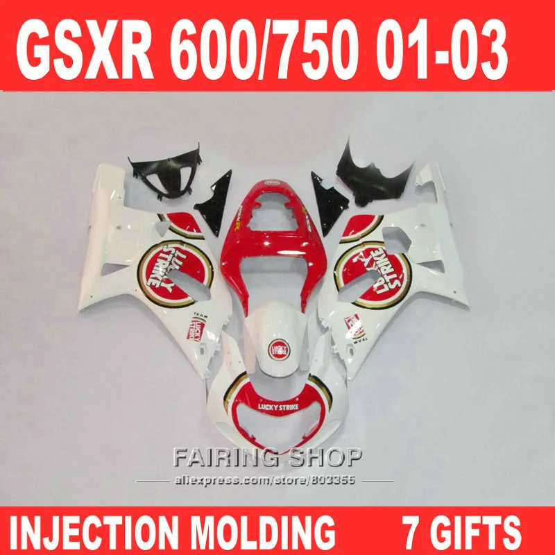 

Красный Lucky Обтекатели для Suzuki gsxr600 750 2001 2002 2003 01 02 03 литья под давлением комплект обтекателей + EMS Бесплатная n03