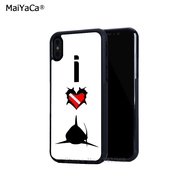 Мягкие боковые Чехлы i love diver shark для телефона iphone 11 pro max 5s se 6 6s 6plus 7 7plus 8 8plus X XR XS MAX