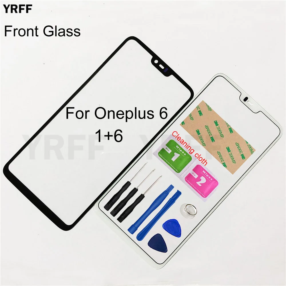 Мобильная передняя панель стекло для Oneplus 7 6T 6 Переднее стекло внешняя стеклянная крышка Замена панели