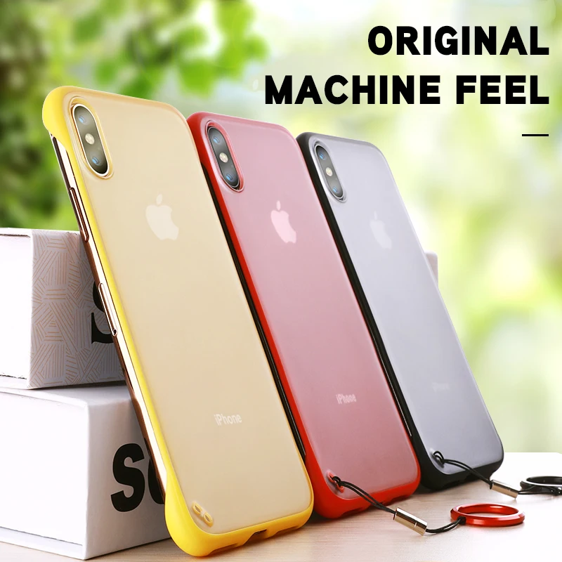 Fashion Frameless Silicone CPU Case For IPhone 7 Transparent Iphone 6S 8 Plus With Finger Ring IphoneX XS Mas XR |