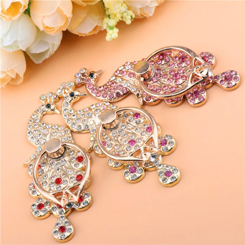 Роскошный держатель для телефона с алмазным павлином универсальная подставка