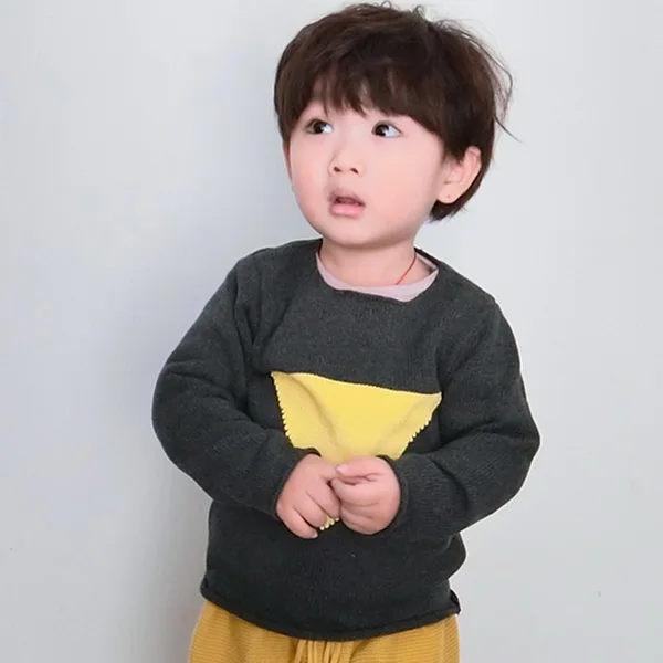 INS/Детские вязаные свитера сезон весна осень пуловеры с круглым вырезом для