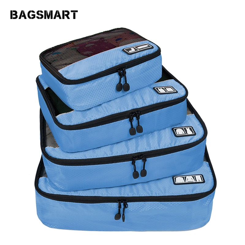 BAGSMART аксессуары для путешествий 4 комплекта упаковка кубов багаж одежды дышащие