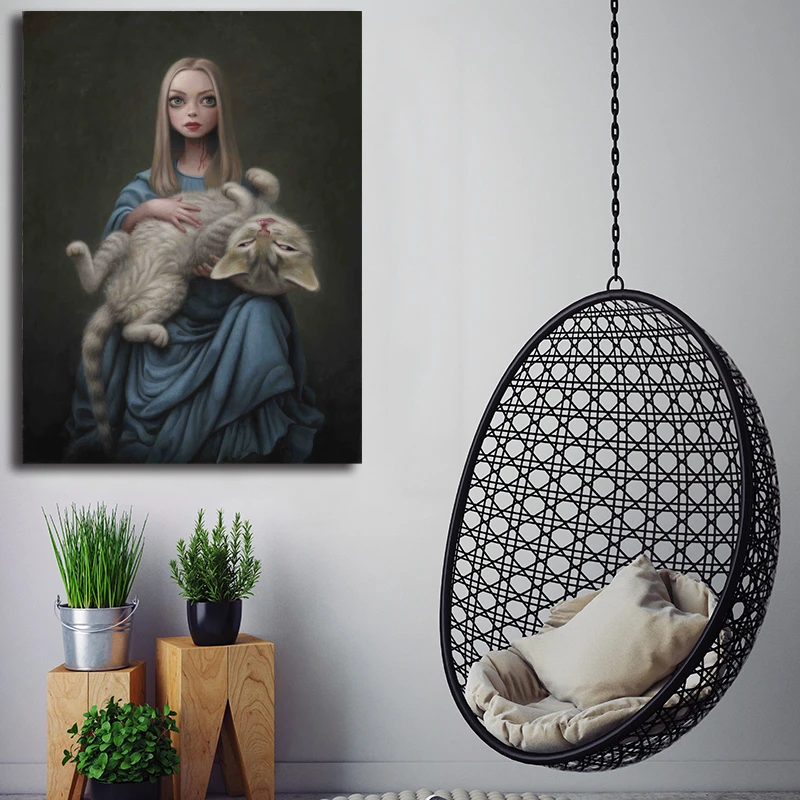 Mark Ryden Cat Art Show обои HD Холст постер Картина Настенная картина Печать современная