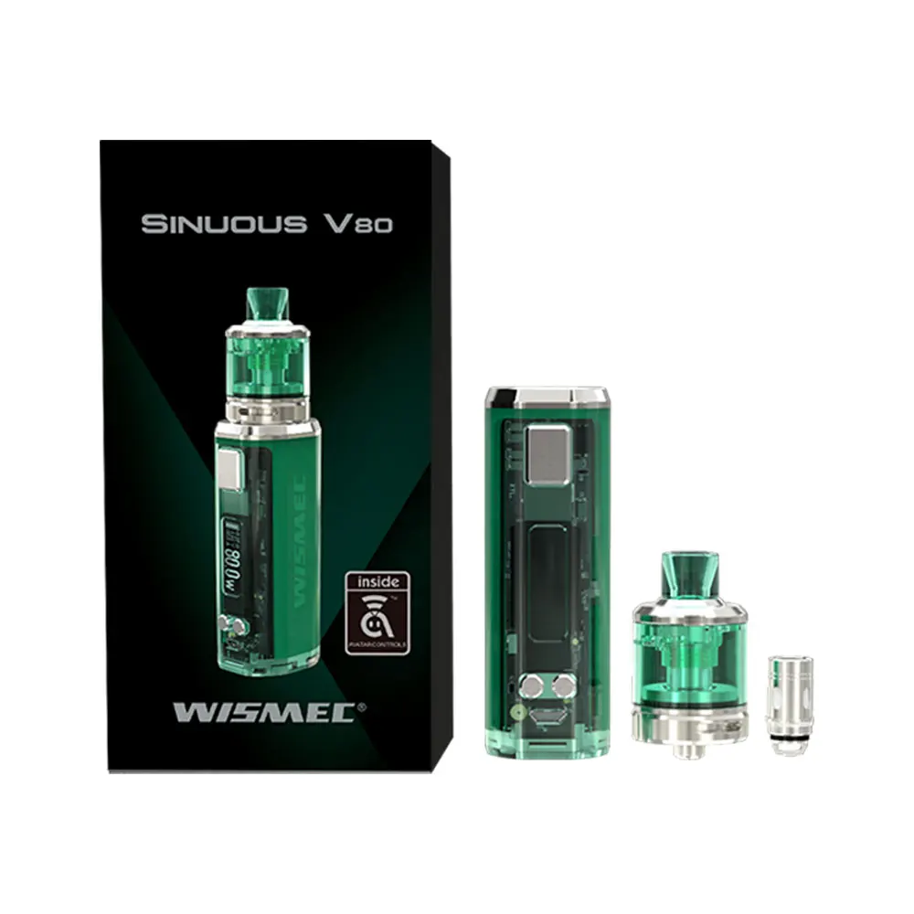 Новый 80 Вт WISMEC SINUOUS V80 TC комплект с коробка мод и 3 мл Amor NSE распылитель бак MTL/DL Vape
