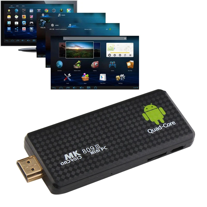 100% MK809III мини ТВ палка Android 4 PC четырехъядерный RK3188T 2G/8G Wifi Медиаплеер Bluetooth XBMC DLAN