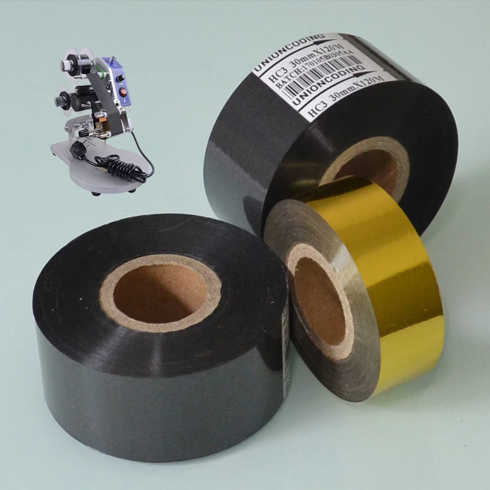 

Black Width 25mm length 120M batch expiry date stamp ribbon on food industry