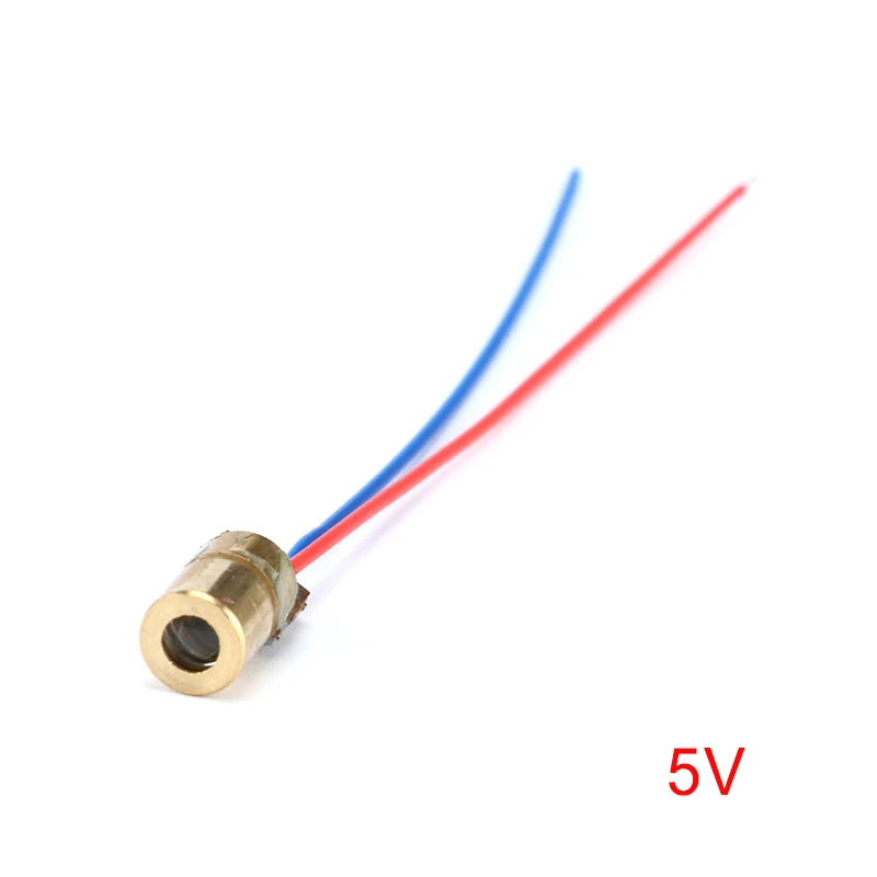 10PCS 5V 10 шт. лазерный диод красная точка Регулируемый точечный модуль лазерного диода красный Медь головка 650nm 6 мм 3/5V 5 мВт лазерная указка - Цвет: 10PCS 5V