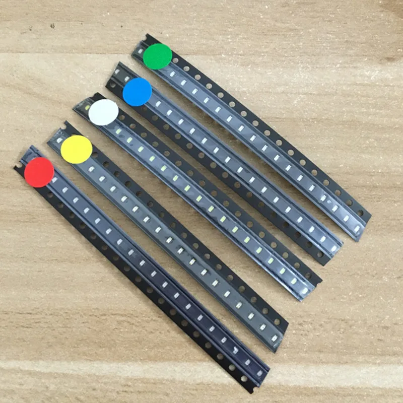 

100PCS 0603 1608 LED Red blue green yellow white Yellow green Highlight