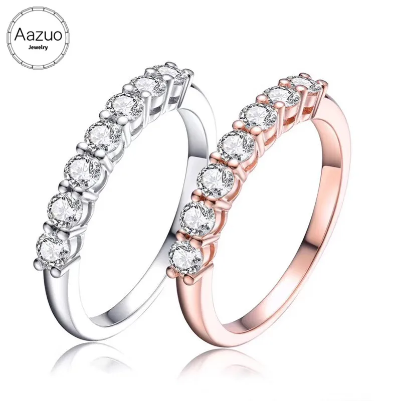 Aazuo 100% 18K ювелирные изделия из белого/розового золота настоящие бриллианты