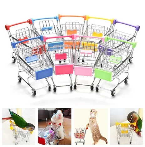 Красочная птичка для домашних животных мини корзина супермаркета тележка