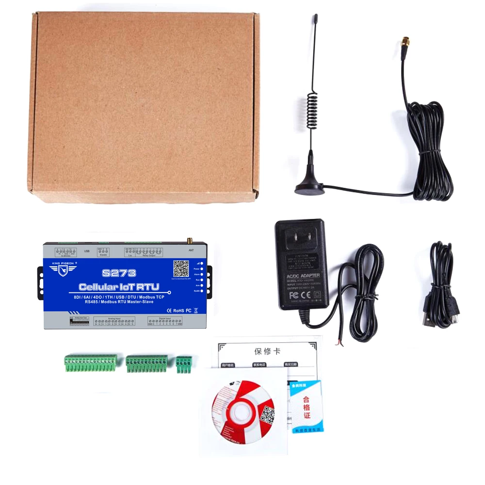 Промышленный IOT шлюз 3g 4G сотовая связь IoT Modbus RTU Slave/Master 1 RS485 поддерживает 80 I/O метки SMS контроллер сигнализации S273