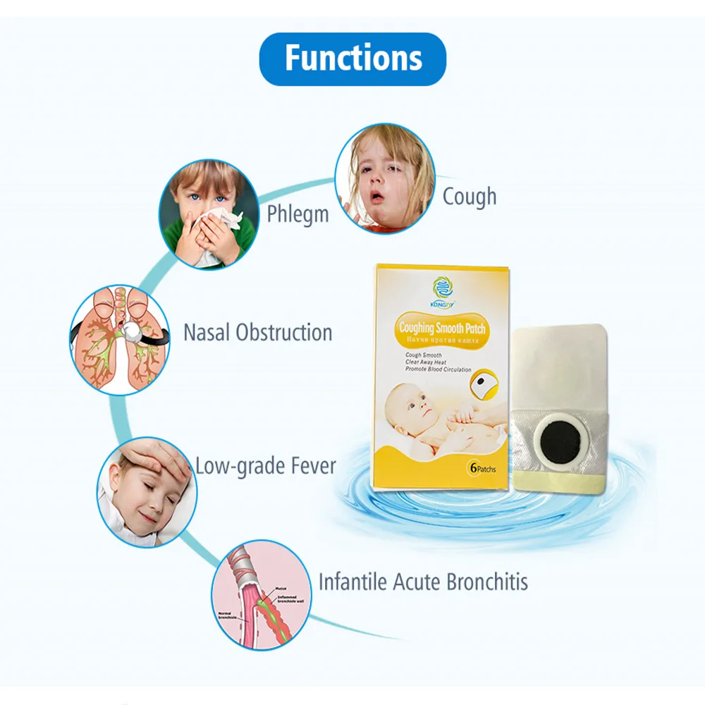 Пластырь от кашля против 6 шт./кор. и флегмы гладкий кашель для детей взрослых