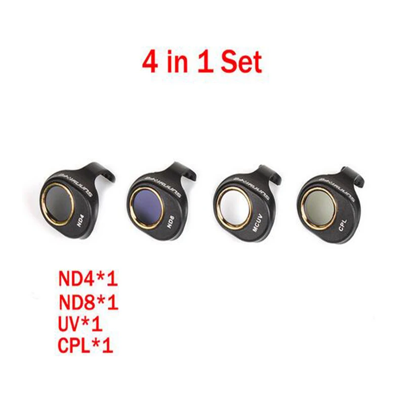 

4Pcs MCUV/CPL/ND4/8 Lens Filter Kit For DJI Spark Filter lens For DJI Spark Snap on Filters Set for DJI SPARK Accessories