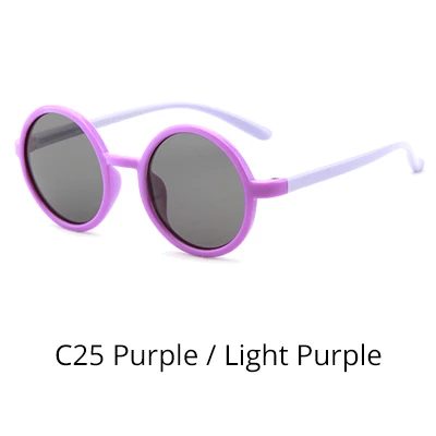 Purple-Light Purple Ralferty/ Новые поляризованные солнцезащитные очки для детей, мальчиков и девочек, модные круглые солнцезащитные очки для младенцев, UV400 очки, детские оттенки K8232 - Цвет линз: Purple-Light Purple