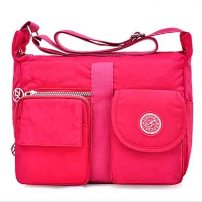 Rose red Нейлоновые женские сумки-мессенджеры, повседневные клатчи Carteira, винтажные женские сумки, женские сумки через плечо, сумки на плечо - Цвет: Rose red