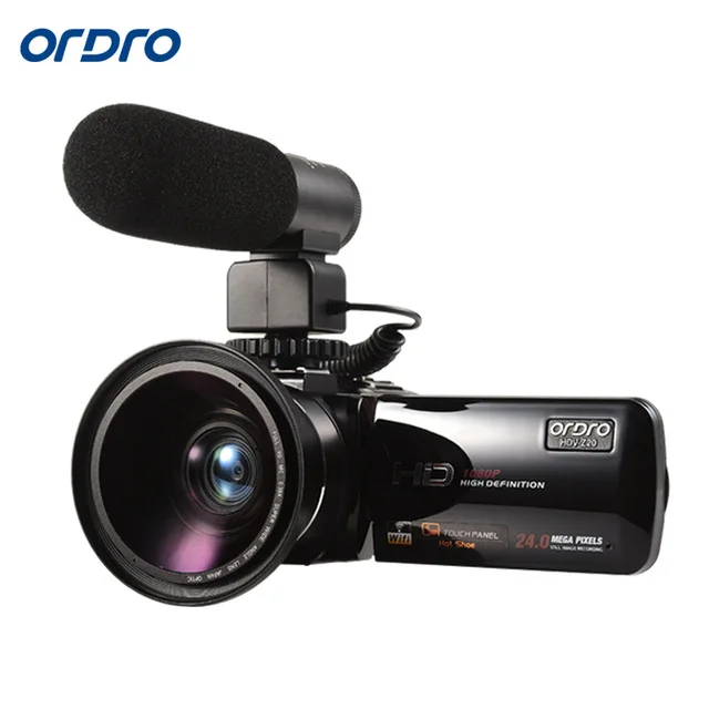 Ordro HDV Z20 Цифровая видеокамера 1080P Full HD с Wifi внешним микрофоном широкоугольный
