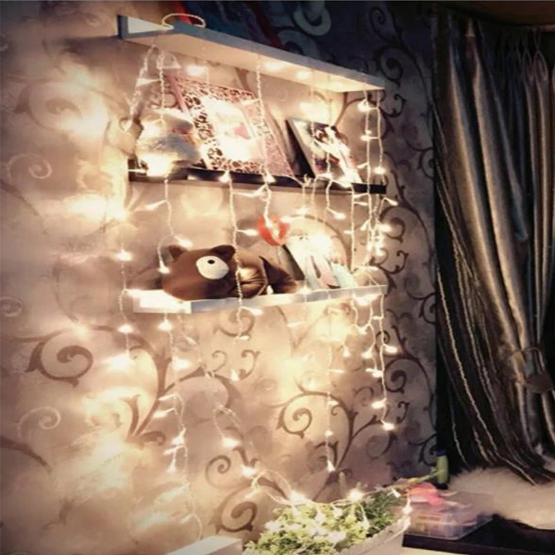 Kerst Guirlande светодиодная гирлянда Gordijn Ijspegel 220 В светодиоды для помещений прямая