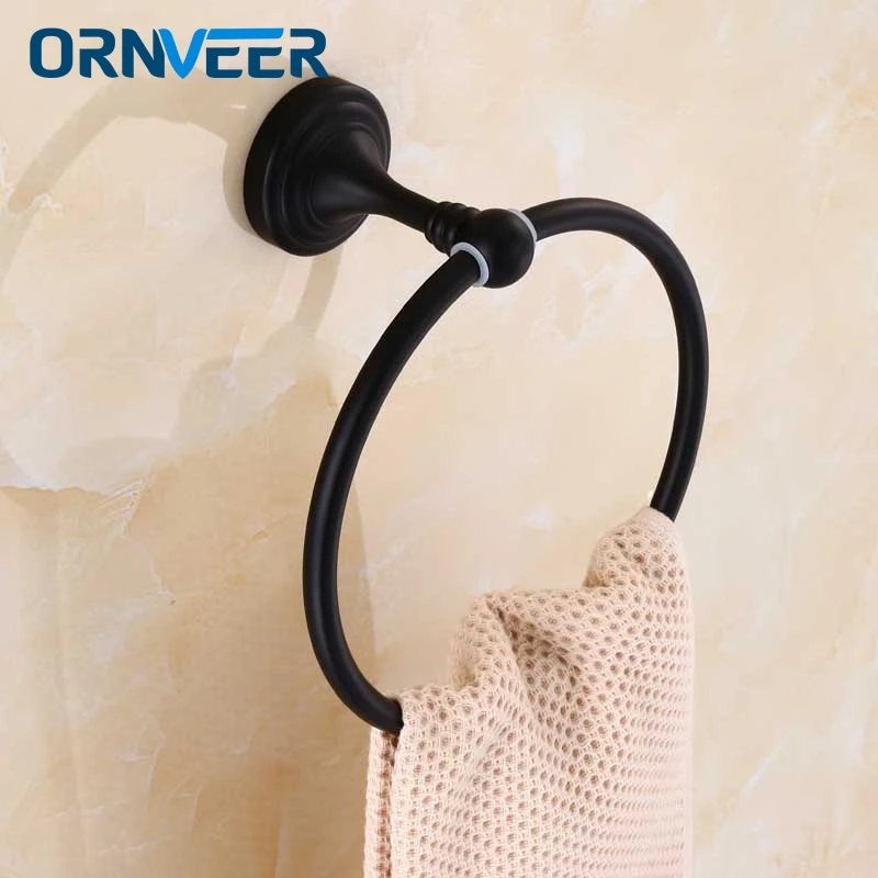 Solid Stainless steel black Finished Bathroom towel ring bathroom Accessories Towel Ring rackTowel shelf Bar | Обустройство дома