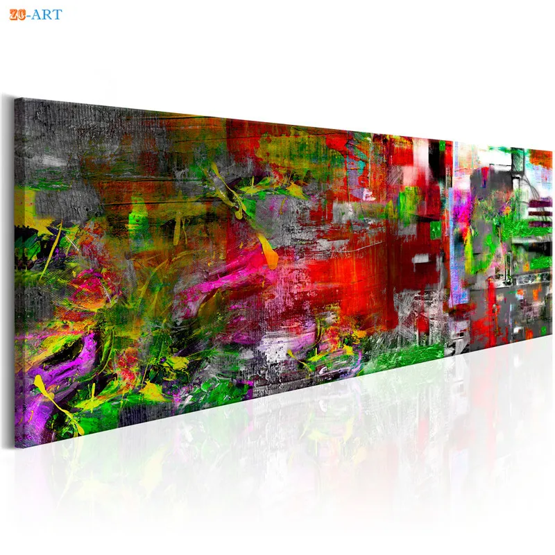 Abstract Painting Graffiti Prints Poster Canvas Modern Colorful Wall Art for Living Room or Coffee Shop Decor | Дом и сад