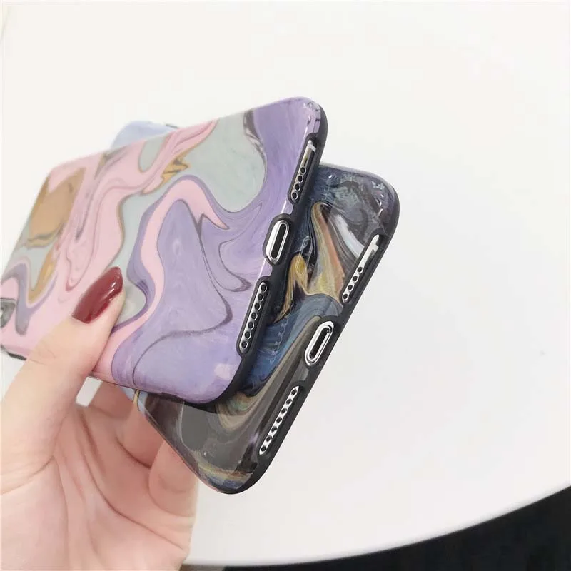 JIBAN красочные винтажные граффити искусство мрамор мягкие IMD чехлы для Iphone XR XS Max 6 S