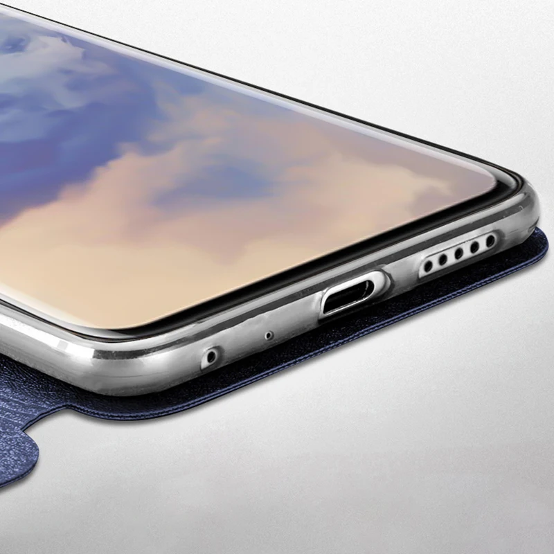 Чехол Mofi для oneplus 7 pro Оригинальный чехол силиконовая задняя крышка кожаный