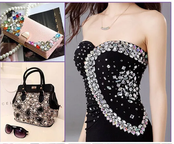 Аппликация для стеклянной стразы с двумя отверстиями 3 размера B0290 | Дом и сад