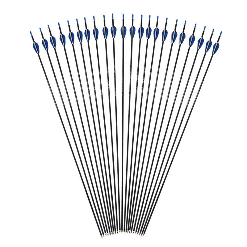 12/24Pcs 32&quot Archery Carbon Arrows Spine 1200 Target Points Practice Compound Recurve Bow Outdoor Hunting Shooting Accessories | Спорт и
