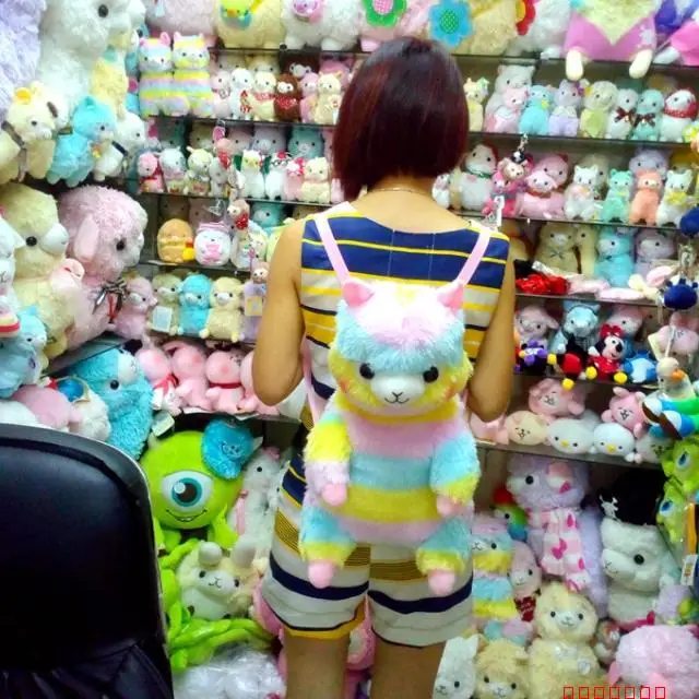 Candice guo плюшевая игрушка мягкая кукла мультяшное животное радуга рюкзак alpacasso Alpaca