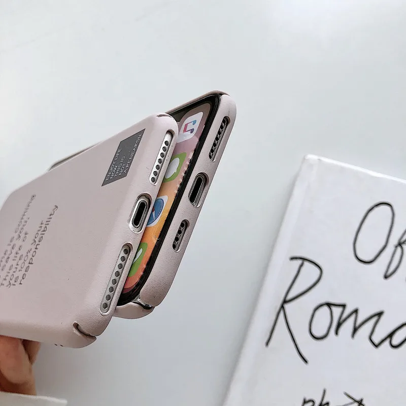 Solid Color Simple Retro Letter Korean Phone Case For iPhone X Xs XR Xsmax 6 6S 7 8 Puls Cases Hard PC Matte Cover Coque |