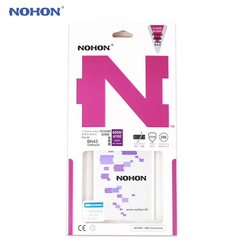 Аккумулятор NOHON для XiaoMi RedMi Note 4X BN43 HongMi Note4X 4100 в 3 85 мАч|battery for xiaomi|4100mah batterybattery |