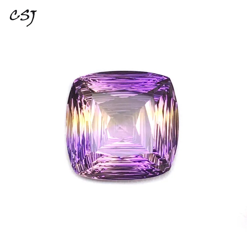 CSJ реальные Природный Аметрин свободные драгоценные камни яркие вогнутые Honeycom