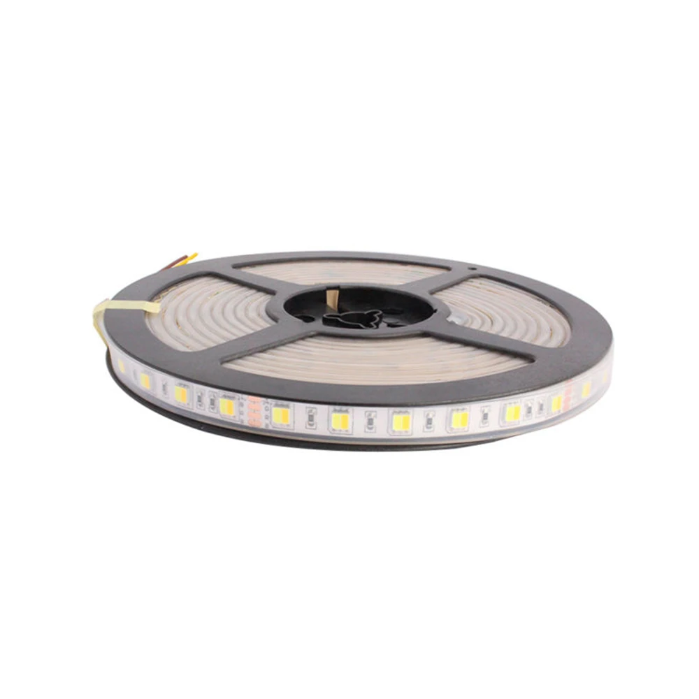 Светодиодный светильник CCT с регулируемой яркостью SMD 5050 5 м WW CW с регулируемой цветовой температурой IP67 водонепроницаемый гибкий DC 24 в 12 В светодиодный полоска
