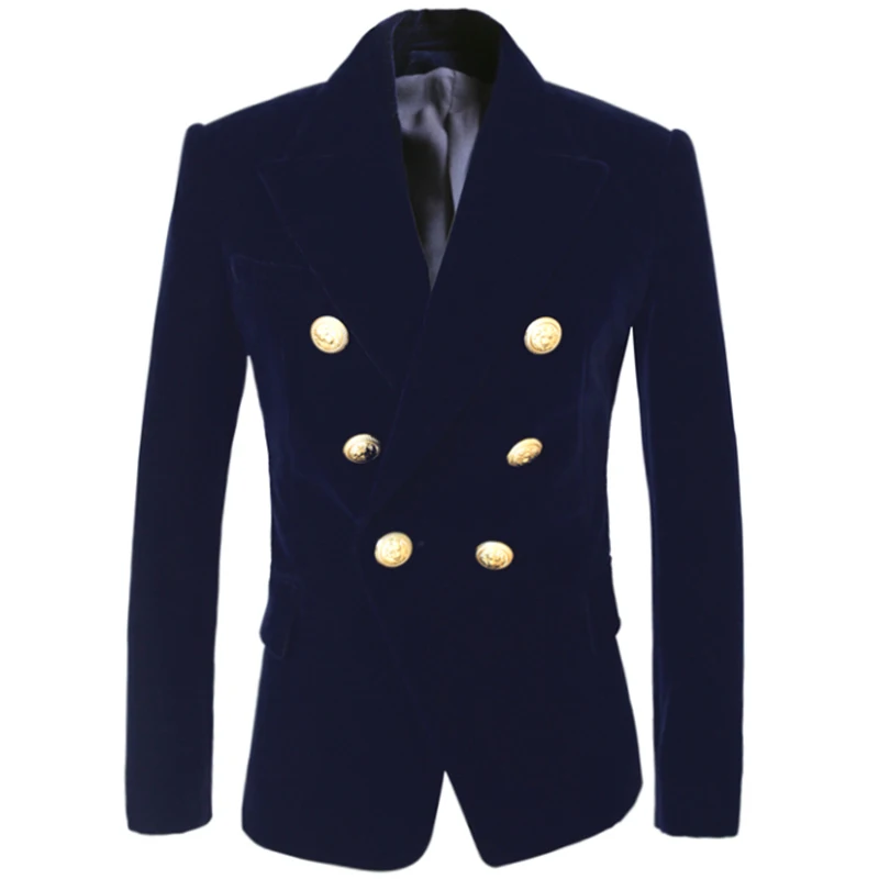

HIGH QUALITY Newest Fashion 2022 Designer Blazer Women's Double Breasted Lion Buttons Velvet Blazer Coat