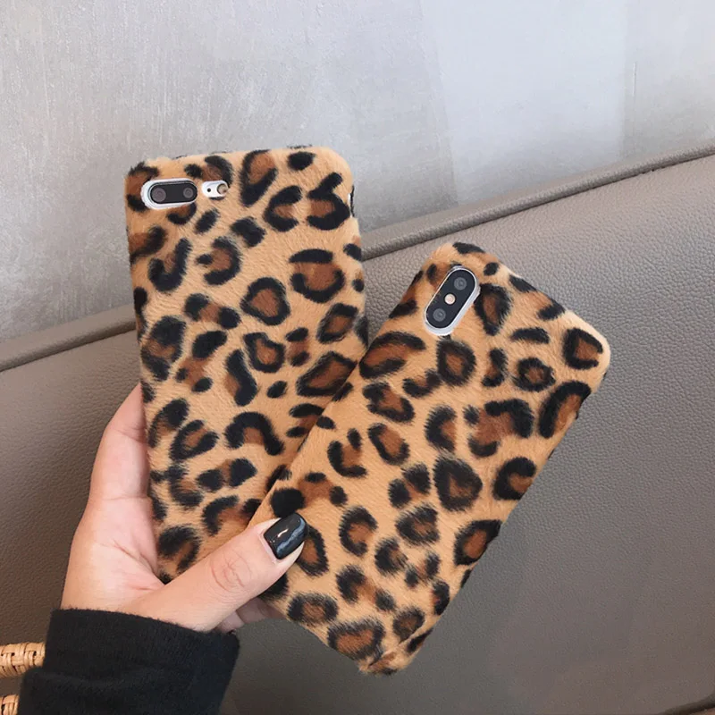 Модный Леопардовый Шерстяной Чехол для телефона iphone XS Max чехол XR X 6 6S 8 7 plus