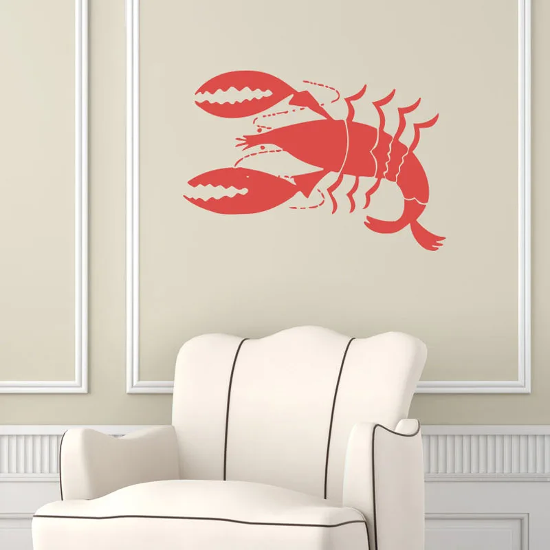 

Lobster Wall Stickers Animal Sea Food Wall Decals Cafe Kitchen Restaurant Home Interior Design Art Mural Kids Room Decor