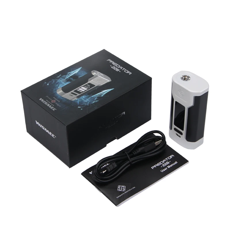 100% Оригинальные Wismec Predator 228 электронная сигарета Вт извилистые P228 поле Mod Vape Fit Elabo