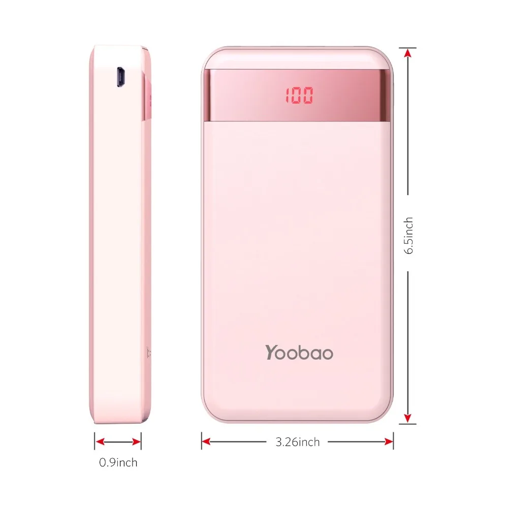 Yoobao 20000 мАч портативное зарядное устройство с двойным USB ЖК дисплеем для iPhone samsung