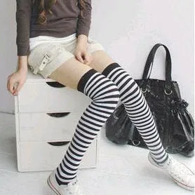 Хлопок 90% preppystyle более колено гетры сексуальные чулки ноги черный искушение 3052|socks