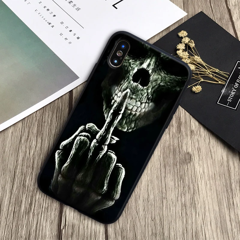 Для iphone X XS XR MAX Забавный Череп дизайн оболочка для Apple iphone 5 5S SE 6 6S PLUS 7 8 PLUS защитный чехол - Цвет: SY0028