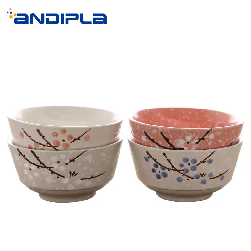 4 5 8 дюймов японский стиль рисовая чаша керамический фарфор Ручная роспись суп