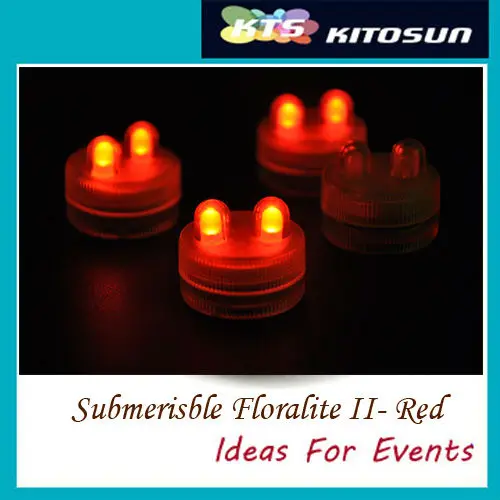 Red Color Battery Operated Wedding Centerpiece Submersible LED Light