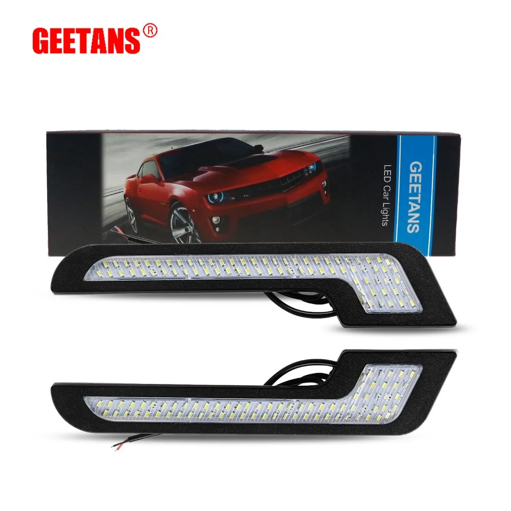

GEETANS DRL Daytime Running Light Fog Lights 2Pcs Super Bright Waterproof 5730 Chip White L Shape Bulbs Universal Car Styling