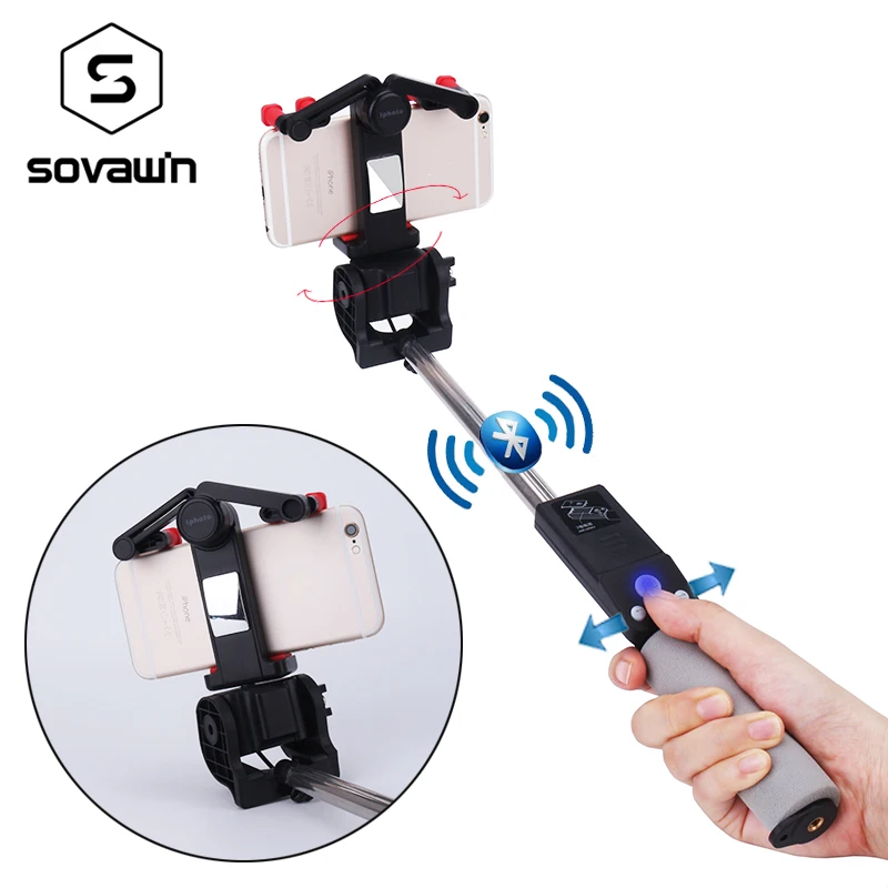 Умная Беспроводная Bluetooth селфи палка Sovawin Электрический раздвижной монопод с