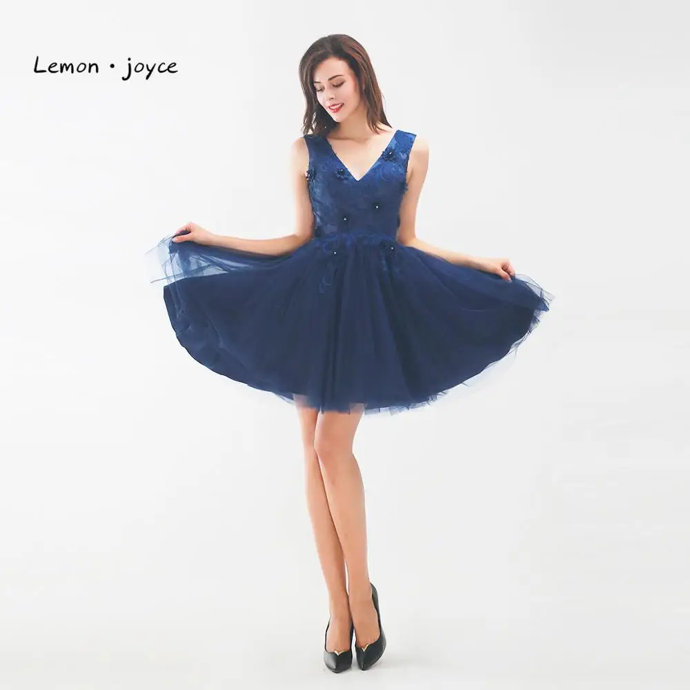 Lemon joyce Элегантные короткие платья для выпускного вечера 2020 темно-синие