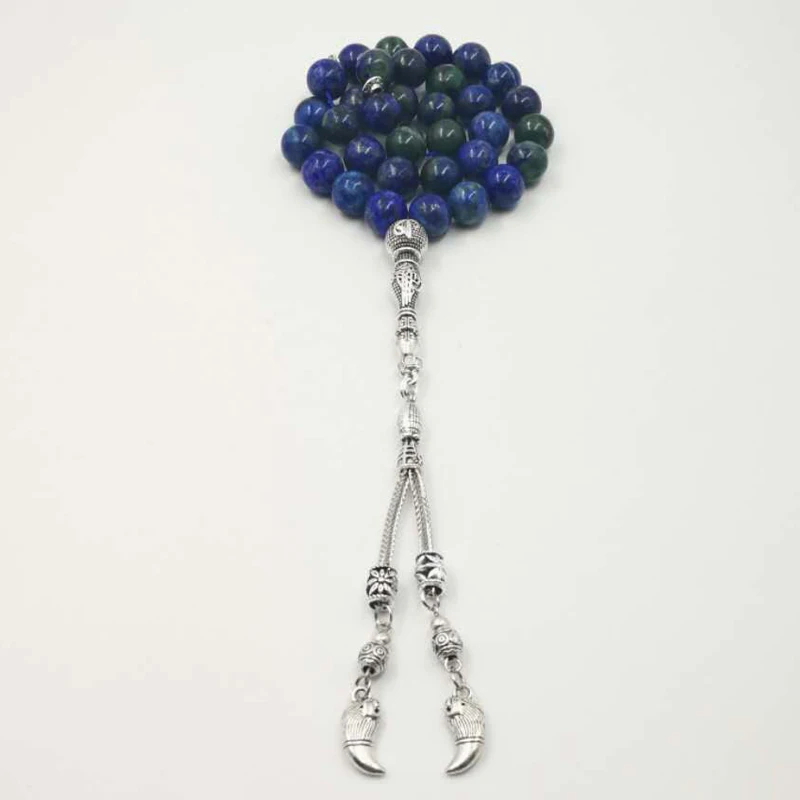 Натуральная хризоколла Tasbih мужские Gemss лев голова кисточки 2019New стиль аксессуары для мусульман браслеты