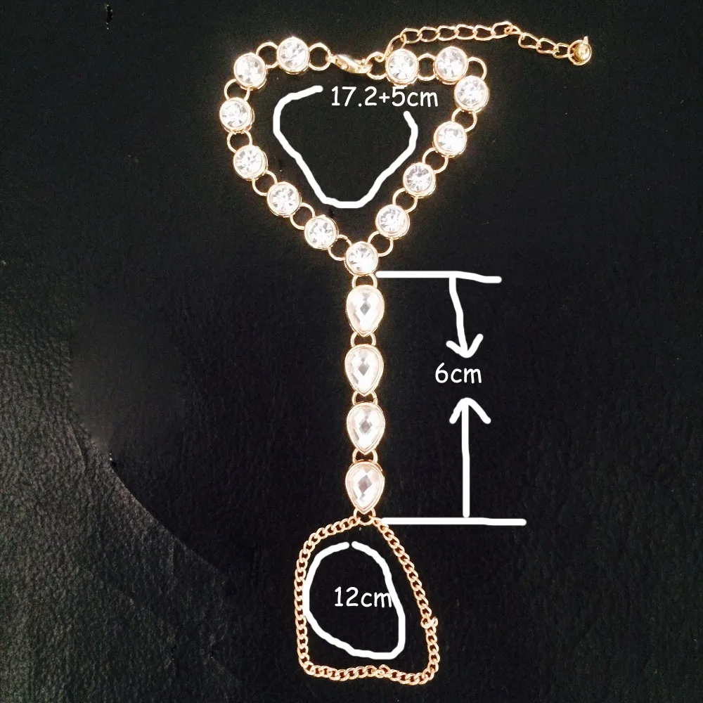 Ручная цепочка Ювелирные изделия Стразы браслет Бохо ювелирные Boho ручная