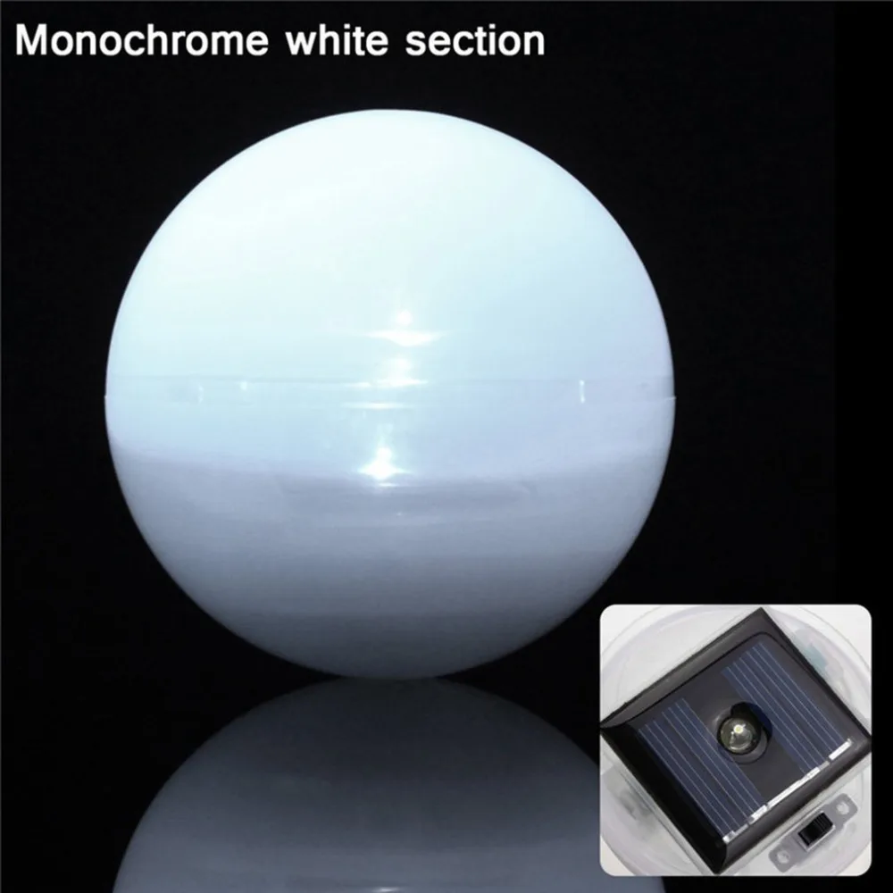Светодиодная лампа на солнечной батарее с плавающим шаром 7 видов цветов