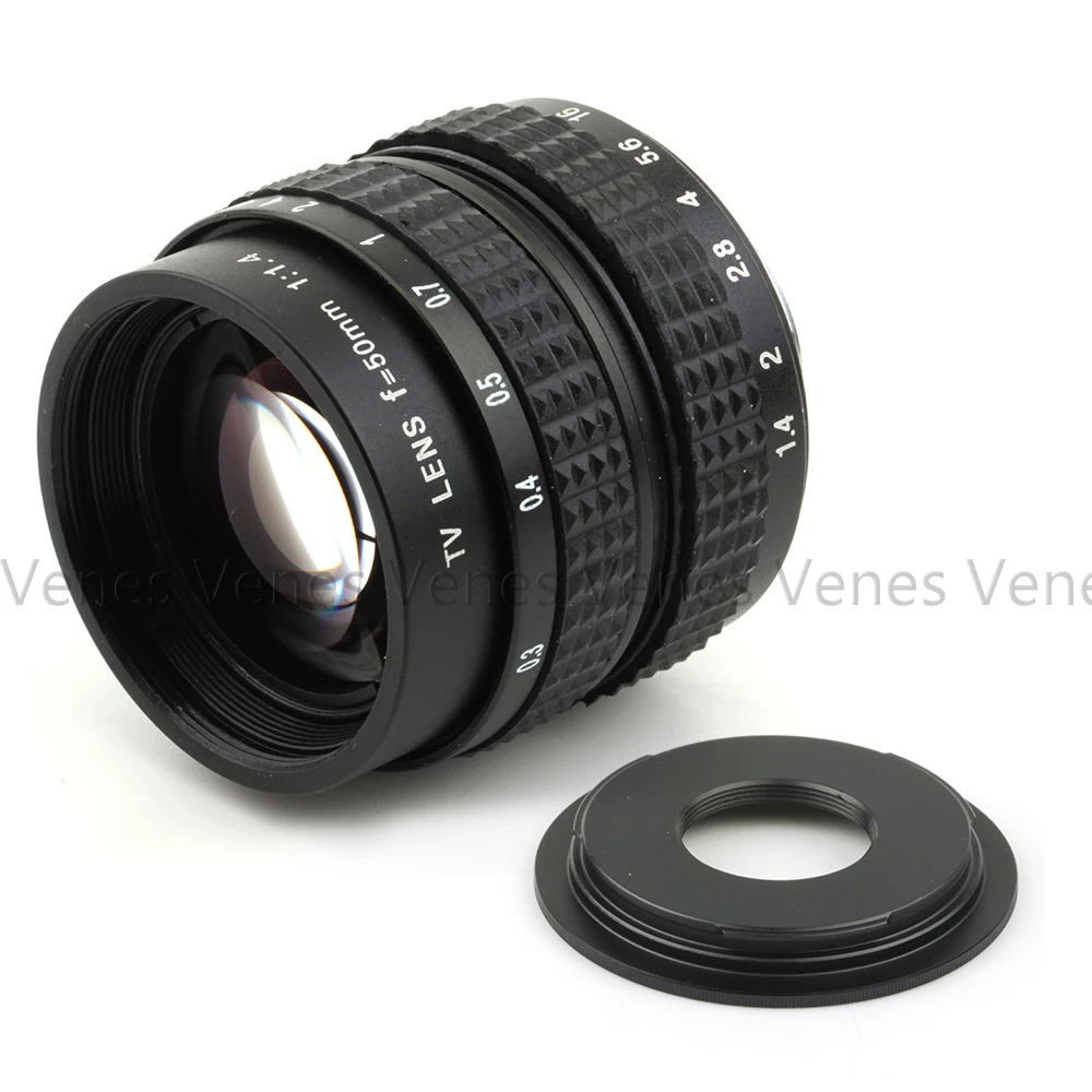 50 мм f1.4 CC TV Lens + C mount to Micro M4/3 NEX N1 Suit For P/Q Fuji /M M2 Adapter Panasonic крышка объектива|tv lens|50mm f1.4c |