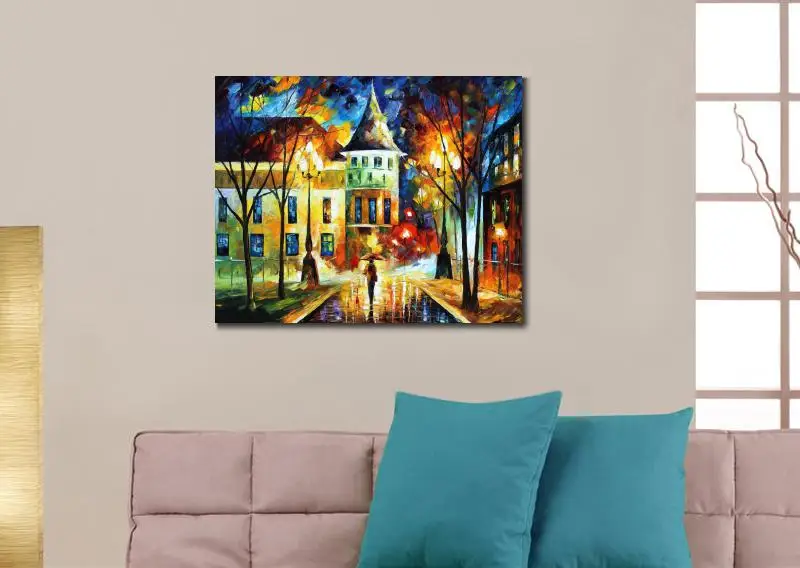 High quality handmade palette knife oil painting on canvas night magic home picture decor modern art | Дом и сад